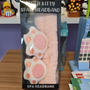 Plush Kitty Spa Headband - Pink Paw Design